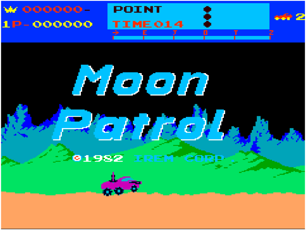 Originaler Moon-Patrol-Titelbildschirm